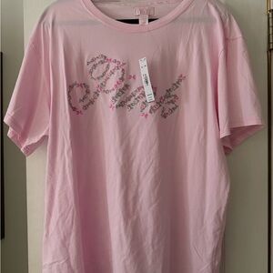 LoveShackFancy X Pink Graphic Tee